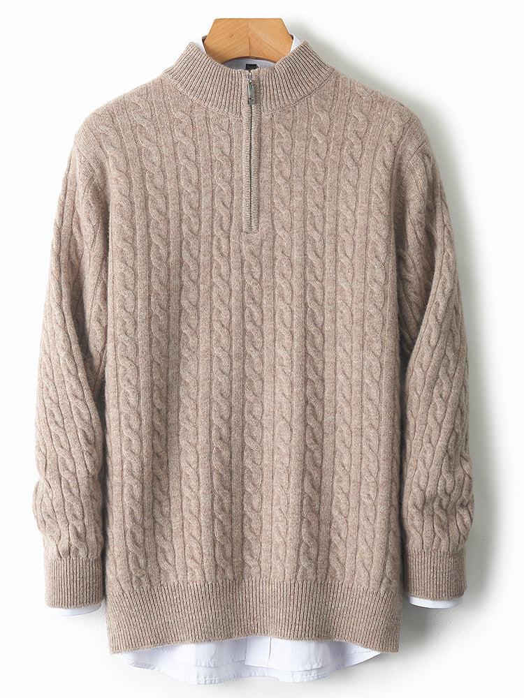 100% cashmere half-zip sweater