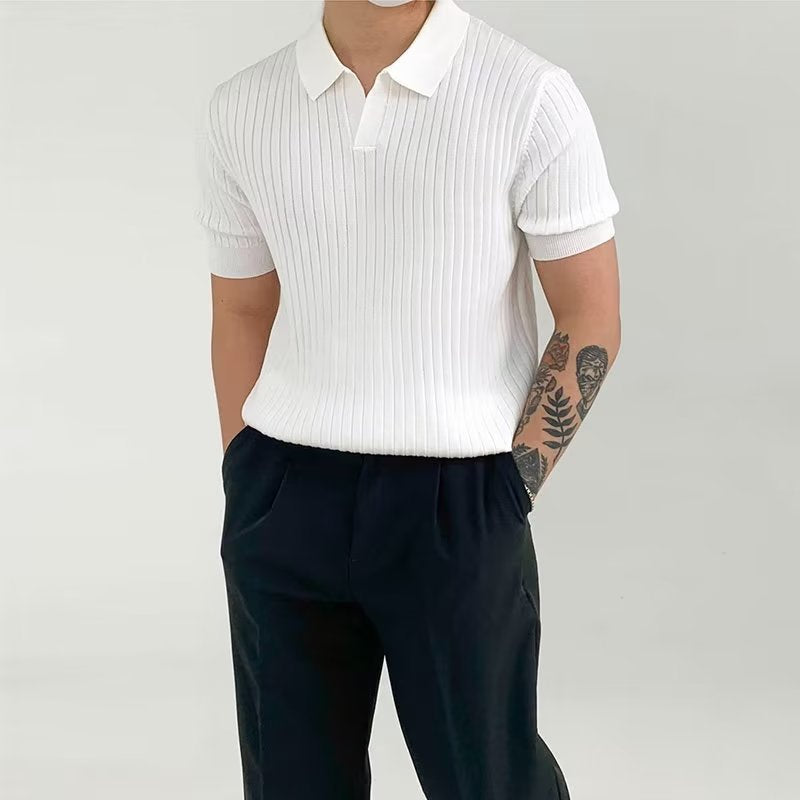 The Ribbed Knit Polo