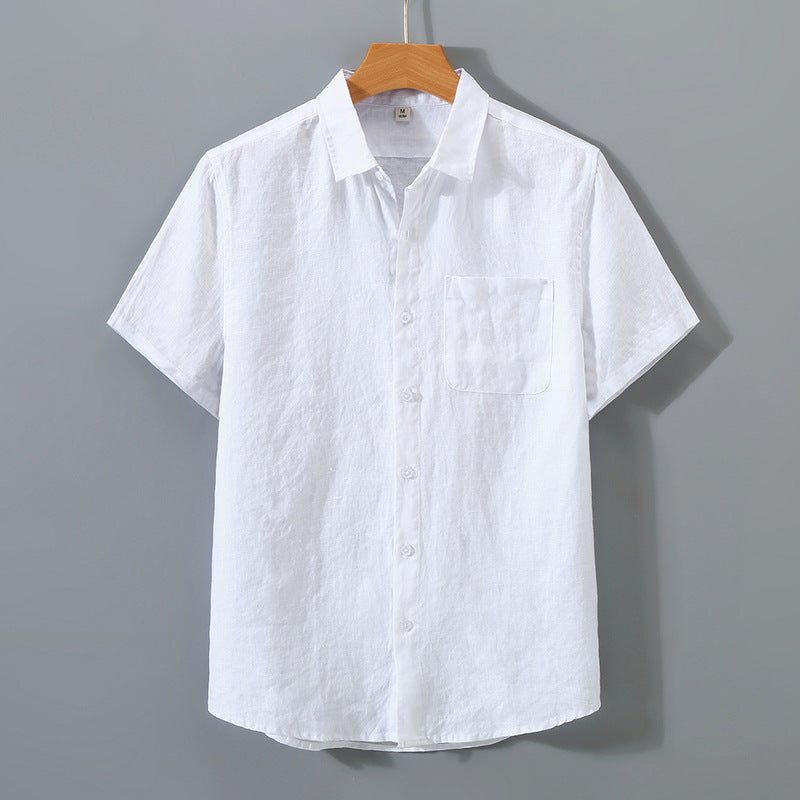 The Coastal Linen Band Collar Shirt