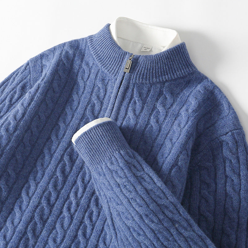 100% cashmere half-zip sweater