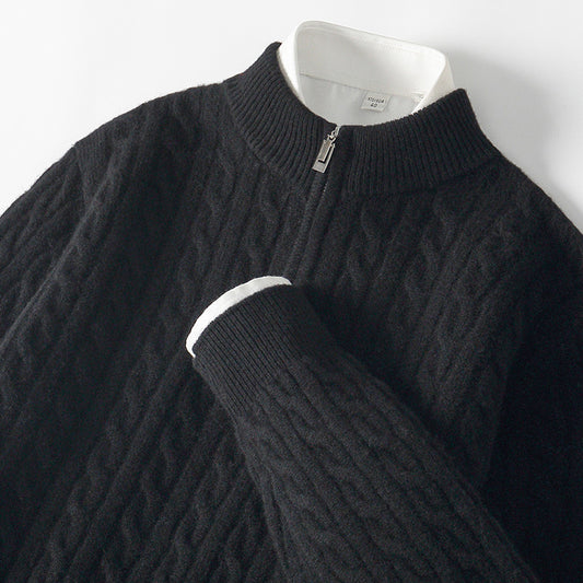 100% cashmere half-zip sweater