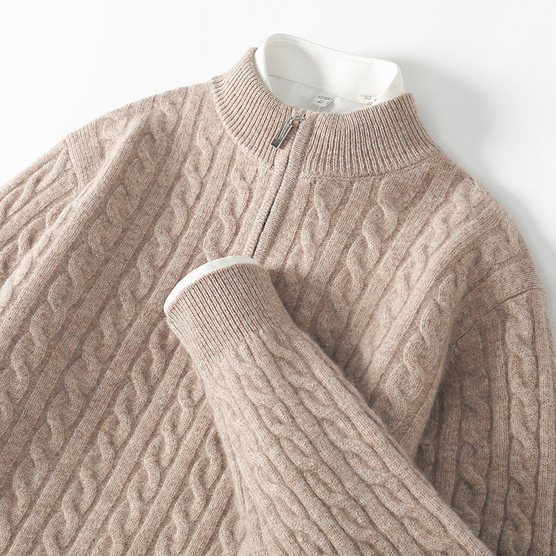 100% cashmere half-zip sweater