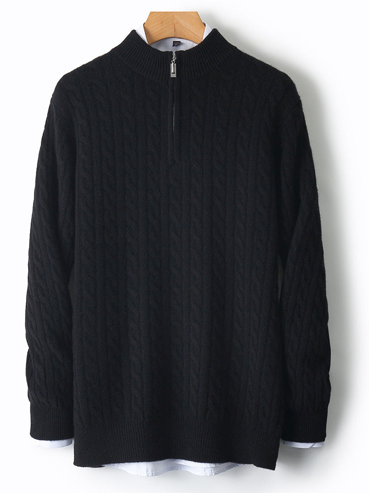 100% cashmere half-zip sweater