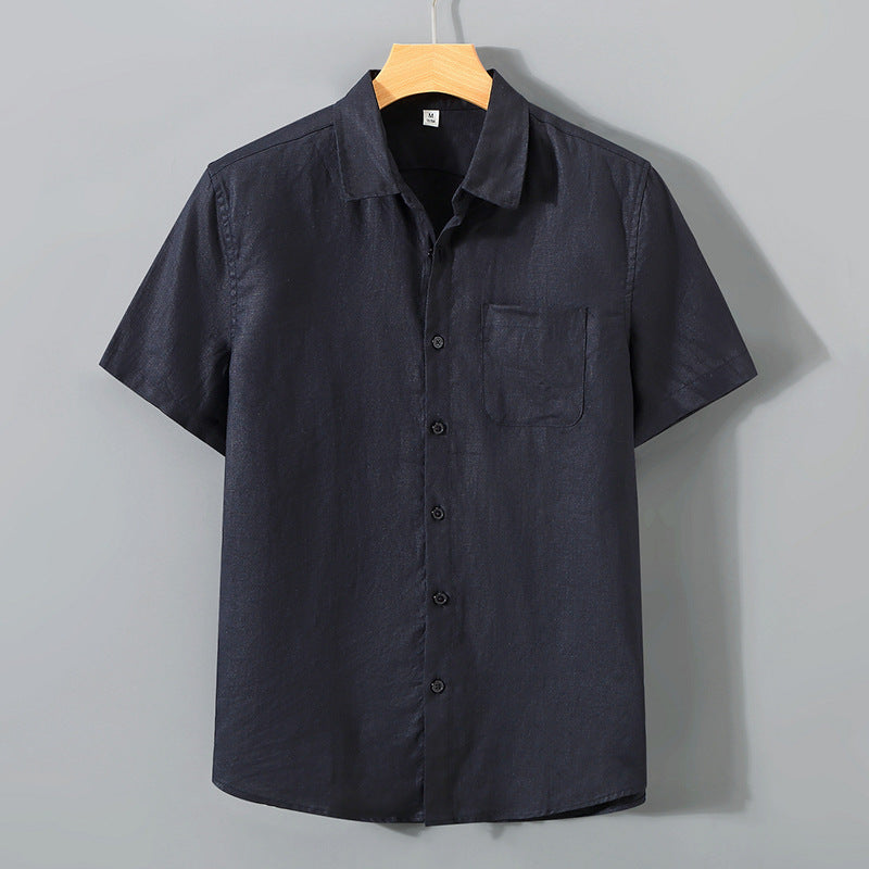 The Coastal Linen Band Collar Shirt