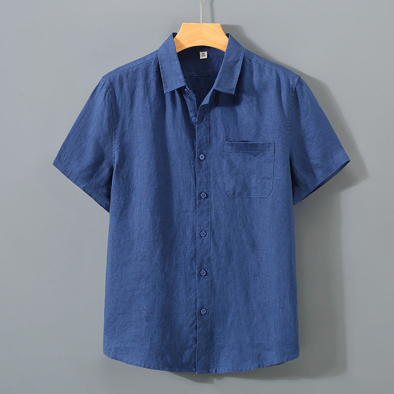 The Coastal Linen Band Collar Shirt