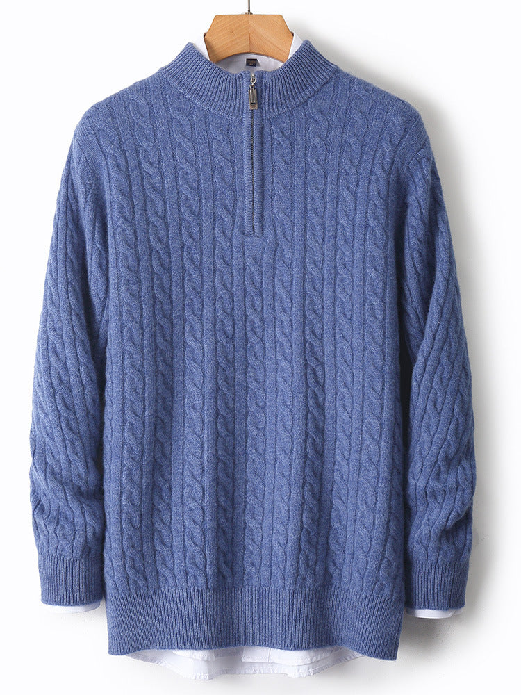 100% cashmere half-zip sweater