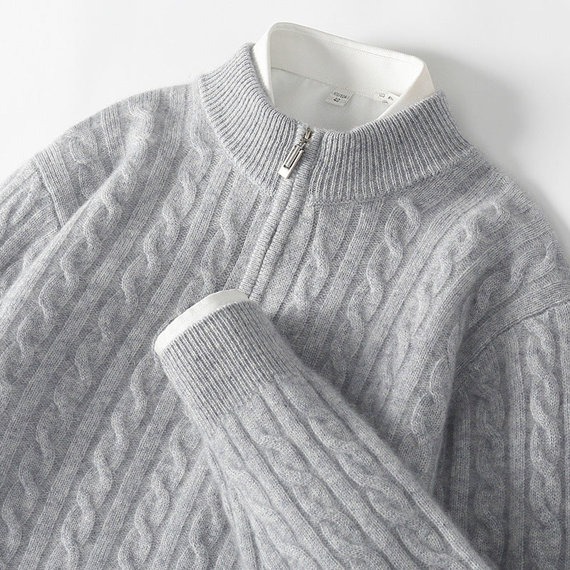 100% cashmere half-zip sweater