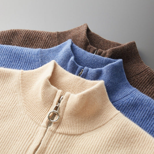 100% cashmere full-zip sweater